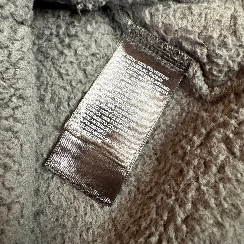 The North Face Deep Pile Gray Fleece Zip Up Vest